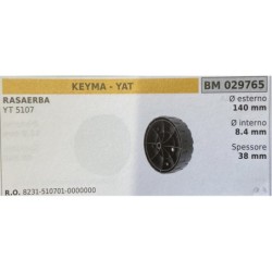 BRUMAR RUOTA RASAERBA KEYMA  YAT  RASAERBA YT 5107  Ø esterno 140 mm Ø interno 84 mm spessore 38 mm  RO 82315107010000000
