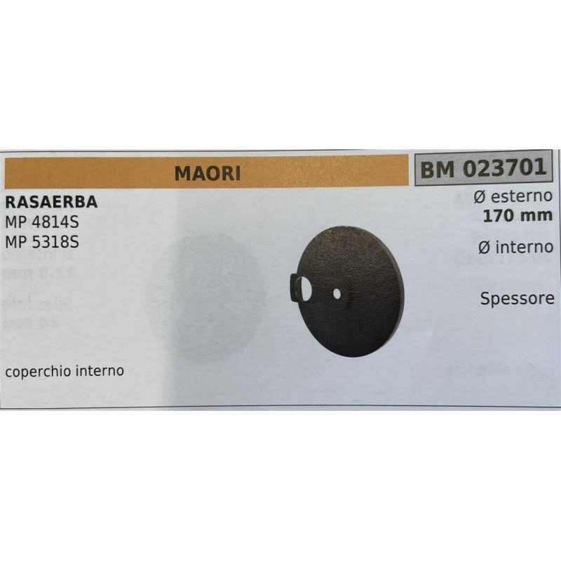 BRUMAR RUOTA RASAERBA MAORI  RASAERBA MP 4814S MP 5318S  coperchio interno Ø esterno 170 mm Ø interno  spessore   RO