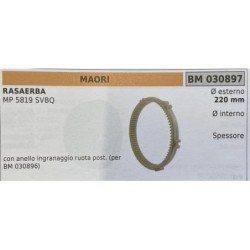 BRUMAR RUOTA RASAERBA MAORI  RASAERBA MP 5819 SVBQ  con anello ingranaggio ruota post (per BM 030896) Ø esterno 220 mm Ø intern