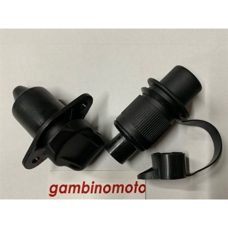 KIT SPINA A 3 POLI IN PLASTICA CON CAPPUCCIO 1224V E PASSACAVO IN GOMMA + SPINA A 3 POLI 1224V IN PLASTICA