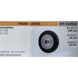 BRUMAR RUOTA RASAERBA MAORI  JAPAN  RASAERBA GT 530 GT 531  anteriore  con cuscinetto Ø esterno 200 mm Ø interno 15 mm spessore