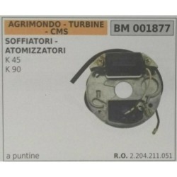 BOBINA BRUMAR A PUNTINE AGRIMONDO  TURBINE CMS  SOFFIATORIATOMIZZATORI K45 K90