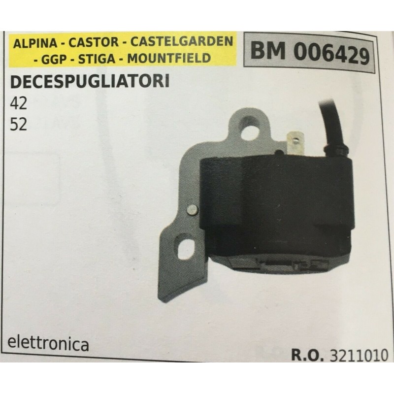 BOBINA BRUMAR ELETTRONICA ALPINA  CASTOR  CASTELGARDEN  GGP  STIGA  MOUNTFIELD DECESPUGLIATORI 42  52
