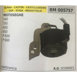 BOBINA BRUMAR ELETTRONICA ALPINA  CASTOR  CASTELGARDEN  GGP  STIGA  MOUNTFIELD MOTOSEGHE 500  550  600  650  P 600  P 660