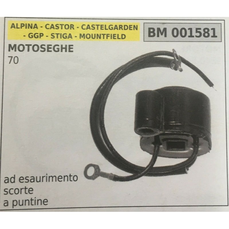 BOBINA BRUMAR A PUNTINE ALPINA  CASTOR  CASTELGARDEN  GGP  STIGA  MOUNTFIELD MOTOSEGHE 70