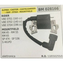 BOBINA BRUMAR ELETTRONICA ALPINA  CASTOR  CASTELGARDEN  GGP  STIGA  MOUNTFIELD RIDER VBE 0701 (160 CC)  VBE 0702 (140 CC)  VBE