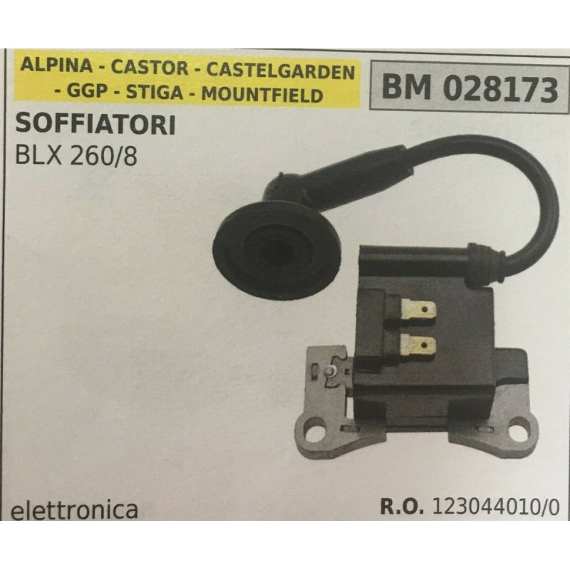 BOBINA BRUMAR ELETTRONICA ALPINA  CASTOR  CASTELGARDEN  GGP  STIGA  MOUNTFIELD SOFFIATORI BLX 2608