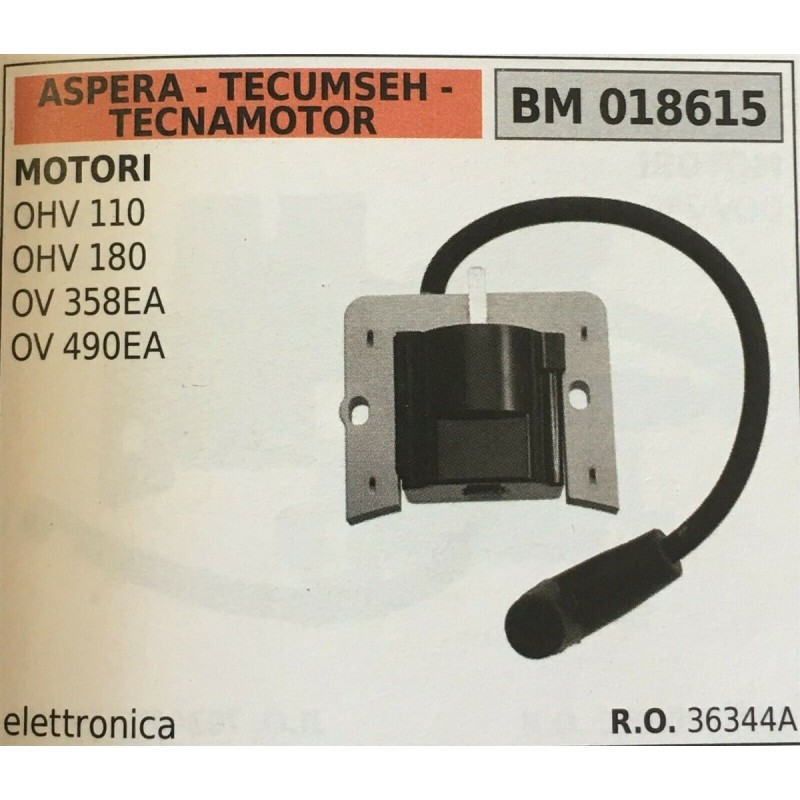 BOBINA BRUMAR ELETTRONICA ASPERA  TECUMSEH  TECNAMOTOR MOTORI OHV 110  OHV 180  OV 358EA  OV 490EA