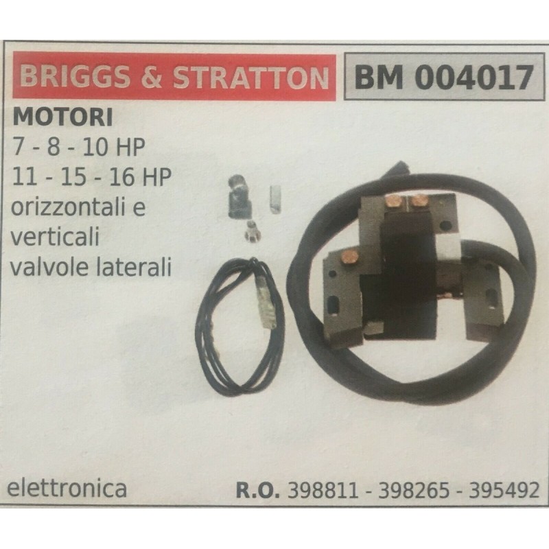 BOBINA BRUMAR ELETTRONICA BRIGGS & STRATTON MOTORI 7  8  10  HP 11  15  16 HP  orizzontali e verticali valvole laterali
