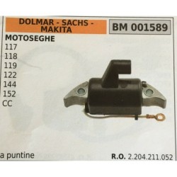 BOBINA BRUMAR ELETTRONICA DOLMAR  SACHS  MAKITA MOTOSEGHE 117 118 119 122 144 152 CC