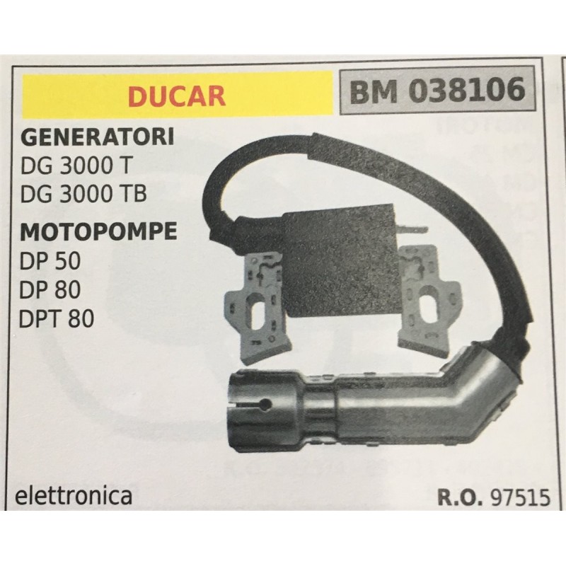 BOBINA BRUMAR ELETTRONICA DUCAR  GENERATORI DG 3000 T DG 3000 TB MOTOPOMPE DP 50 DP 80 DPT 80