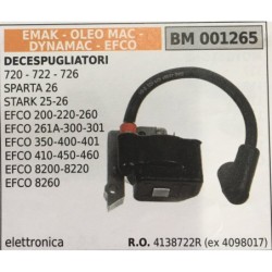 BOBINA BRUMAR ELETTRONICA EMAK  OLEO MAC  DYNAMAC  EFCO DECESPUGLIATORI 720  722  726 SPARTA 26 STARK 2526 EFCO 200220260 EFCO