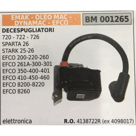 BOBINA BRUMAR ELETTRONICA EMAK  OLEO MAC  DYNAMAC  EFCO DECESPUGLIATORI 720  722  726 SPARTA 26 STARK 2526 EFCO 200220260 EFCO
