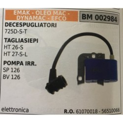 BOBINA BRUMAR ELETTRONICA EMAK  OLEO MAC  DYNAMAC  EFCO DECESPUGLIATORI 725DST TAGLIASIEPI HT 26S HT 27SL POMPA IRR SP 126 BV 1