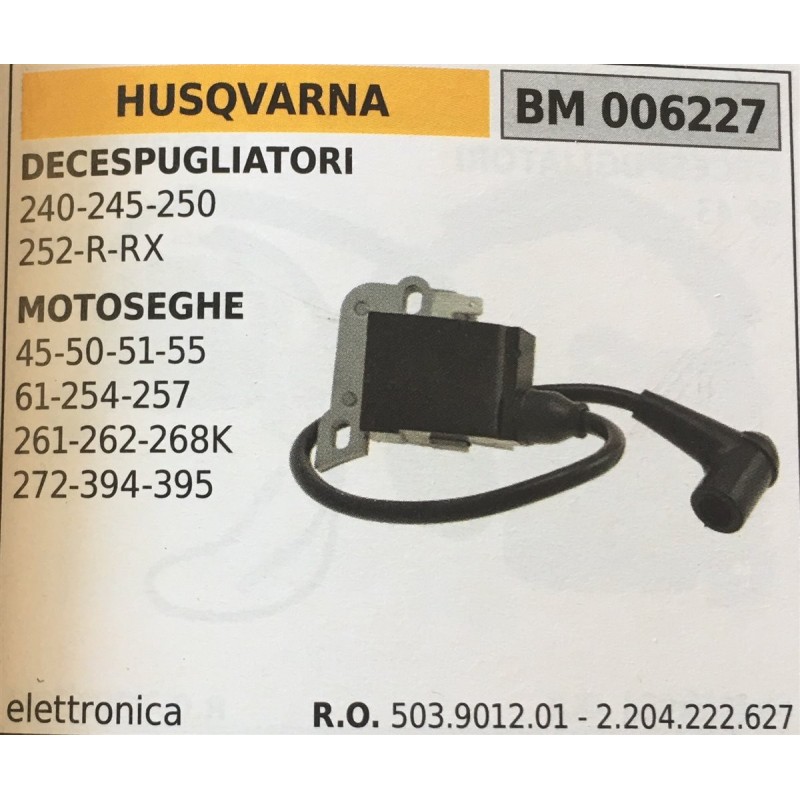 BOBINA BRUMAR ELETTRONICA HUSQVARNA DECESPUGLIATORI 240245250252RRX  MOTOSEGHE 45505155 61254257 261262268K 272394395