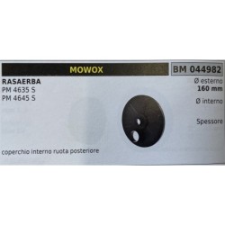 BRUMAR RUOTA RASAERBA MOWOX  RASAERBA PM 4635 S  PM 4645 S  coperchio interno ruota posteriore Ø esterno 160 mm Ø interno  spes