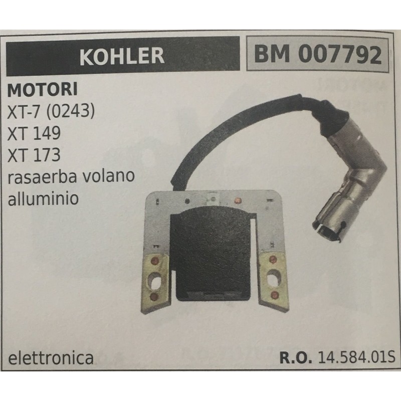 BOBINA BRUMAR ELETTRONICA KOHLER MOTORI XT7 (0243) XT 149 XT 173 rasaerba volano alluminio