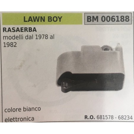 BOBINA BRUMAR ELETTRONICA LAWN BOY RASAERBA modelli dal 1978 al 1982 colore bianco