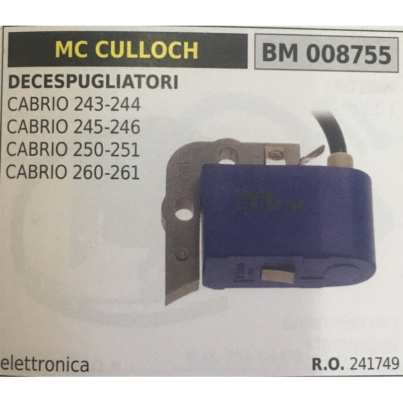 BOBINA BRUMAR ELETTRONICA MC CULLOCH DECESPUGLIATORI CABRIO 243244 CABRIO 245246 CABRIO 250251 CABRIO 260261