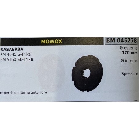 BRUMAR RUOTA RASAERBA MOWOX  RASAERBA PM 4645 STrike PM 5160 SETrike  coperchio interno anteriore Ø esterno 170 mm Ø interno  s